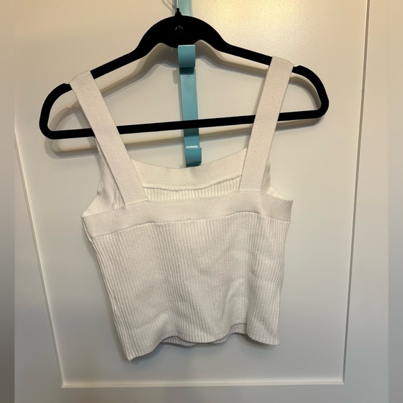 Abercrombie & Fitch Knit Square Neck Ribbed Tank White XL NWOT - Picture 2 of 3